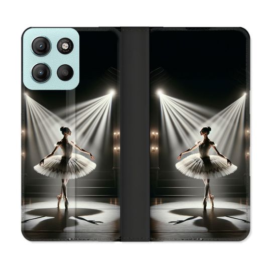 Housse cuir portefeuille Pour Motorola G15 Danseuse Lumière