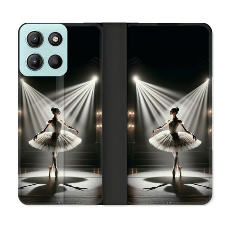 Housse cuir portefeuille Pour Motorola G15 Danseuse Lumière
