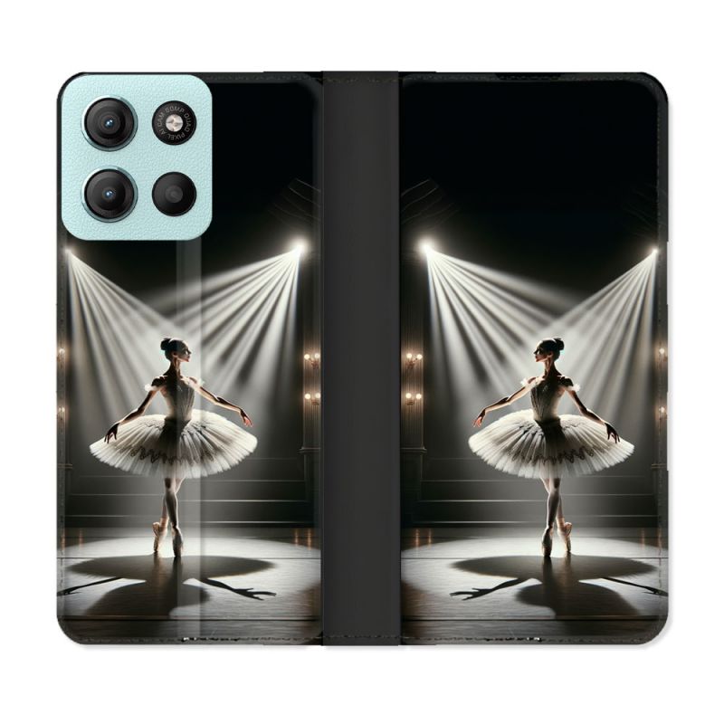Housse cuir portefeuille Pour Motorola G15 Danseuse Lumière