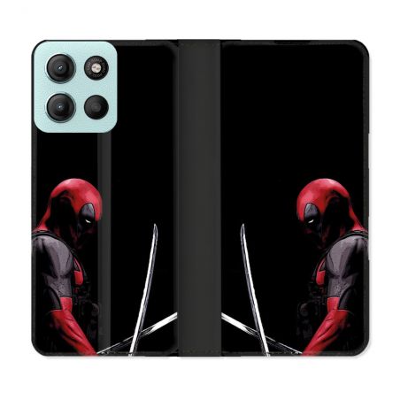 Housse cuir portefeuille Pour Motorola G15 Deadpool Epee