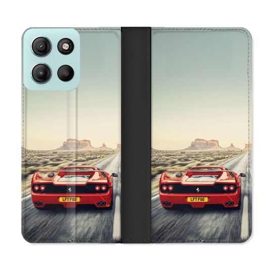 Housse cuir portefeuille Pour Motorola G15 Ferrari F50