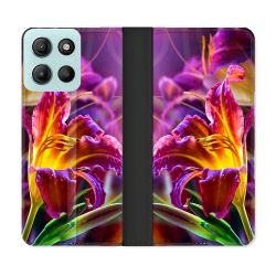 Housse cuir portefeuille Pour Motorola G15 Fleur Lys Color