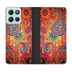 Housse cuir portefeuille Pour Motorola G15 Fleur Psychedelic