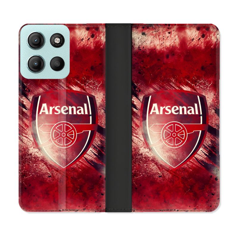 Housse cuir portefeuille Pour Motorola G15 Foot Arsenal