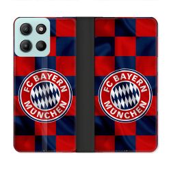 Housse cuir portefeuille Pour Motorola G15 Foot Bayern Munich Carreaux