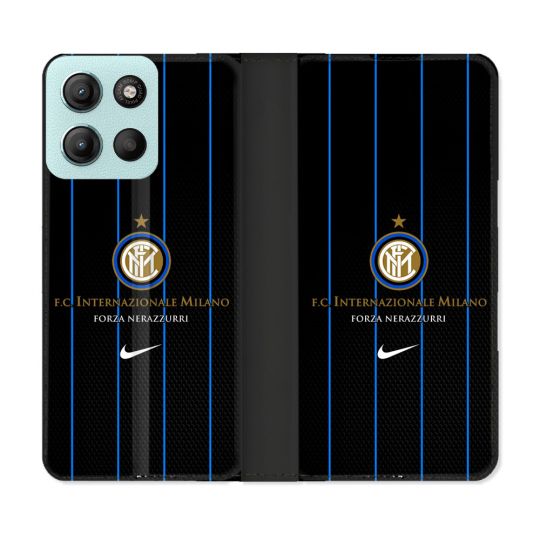 Housse cuir portefeuille Pour Motorola G15 Foot Inter Milan
