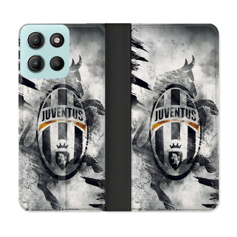 Housse cuir portefeuille Pour Motorola G15 Foot Juventus Turin
