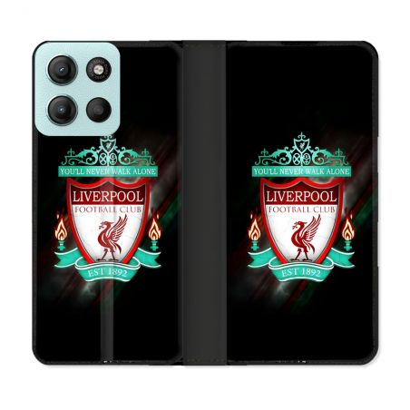 Housse cuir portefeuille Pour Motorola G15 Foot Liverpool