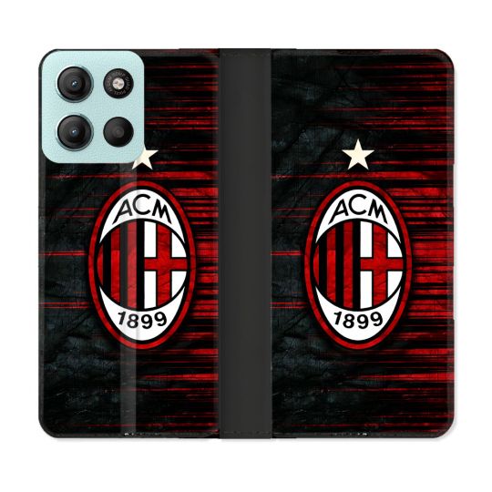Housse cuir portefeuille Pour Motorola G15 Foot Milan AC