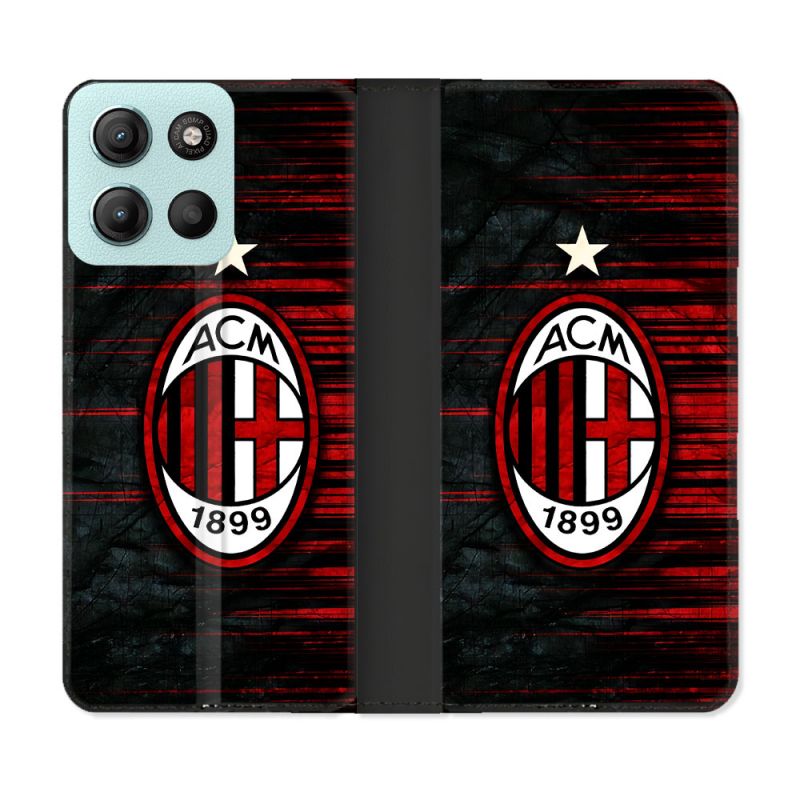 Housse cuir portefeuille Pour Motorola G15 Foot Milan AC