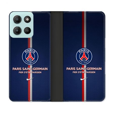 Housse cuir portefeuille Pour Motorola G15 Foot PSG Fier