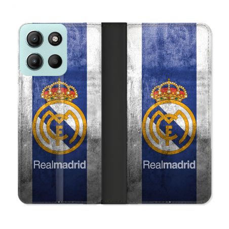 Housse cuir portefeuille Pour Motorola G15 Foot Real Madrid
