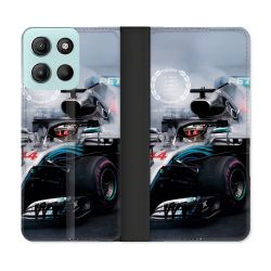 Housse cuir portefeuille Pour Motorola G15 Formule 1 F1 Mercedes Petronas