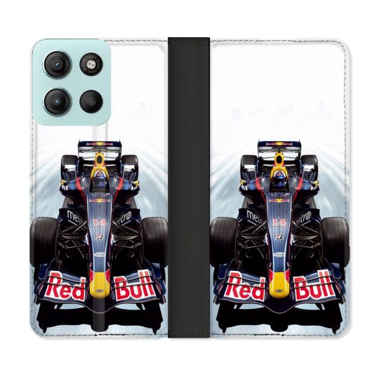 Housse cuir portefeuille Pour Motorola G15 Formule 1 F1 Red Bull
