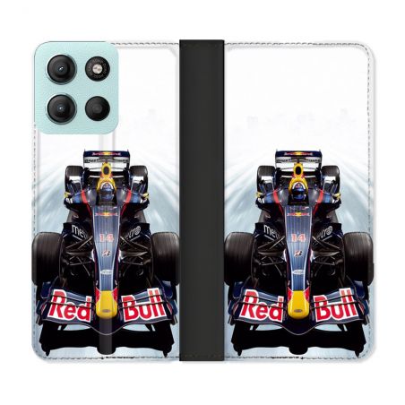 Housse cuir portefeuille Pour Motorola G15 Formule 1 F1 Red Bull
