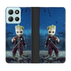 Housse cuir portefeuille Pour Motorola G15 Groot Bleu