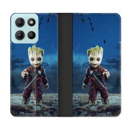 Housse cuir portefeuille Pour Motorola G15 Groot Bleu