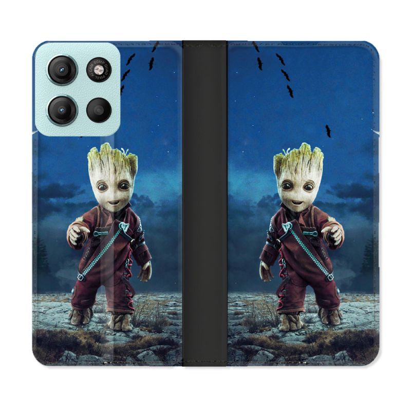 Housse cuir portefeuille Pour Motorola G15 Groot Bleu