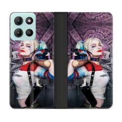 Housse cuir portefeuille Pour Motorola G15 Harley Quinn Batte