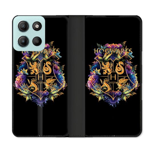 Housse cuir portefeuille Pour Motorola G15 Harry Potter Hogwarts