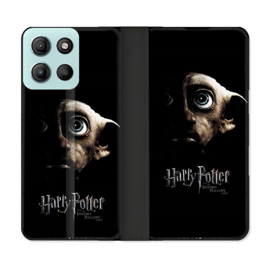 Housse cuir portefeuille Pour Motorola G15 Harry Potter Hollows Dobby