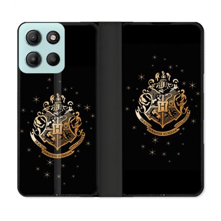 Housse cuir portefeuille Pour Motorola G15 Harry Potter Poudlard