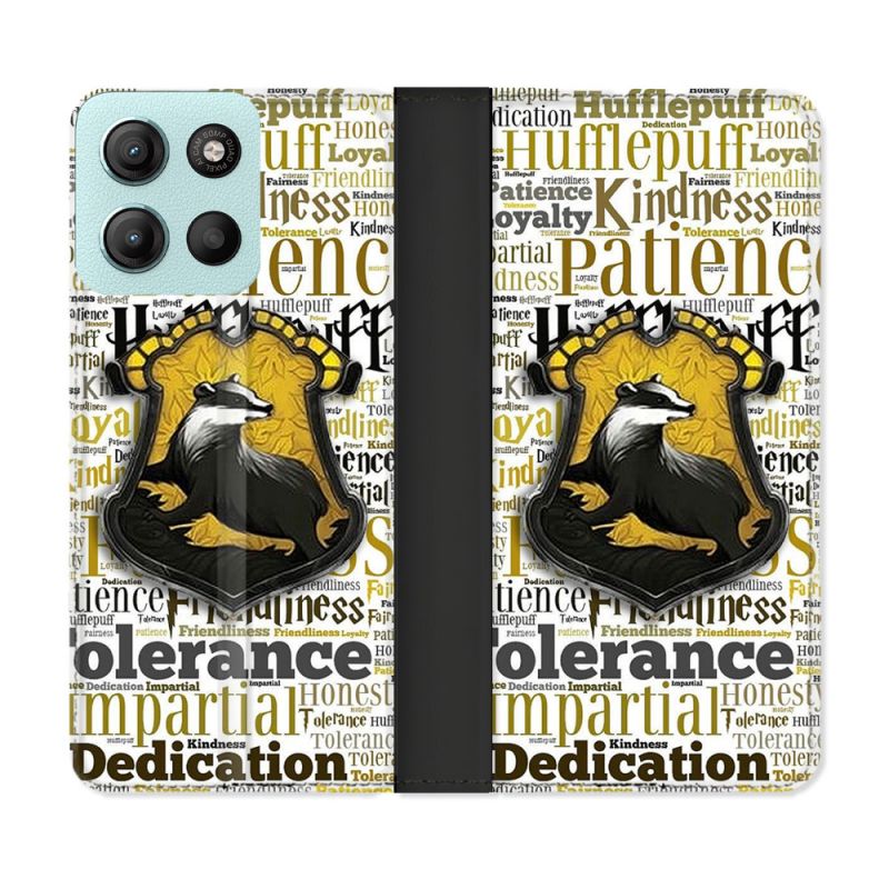 Housse cuir portefeuille Pour Motorola G15 Harry Potter Poursouffle