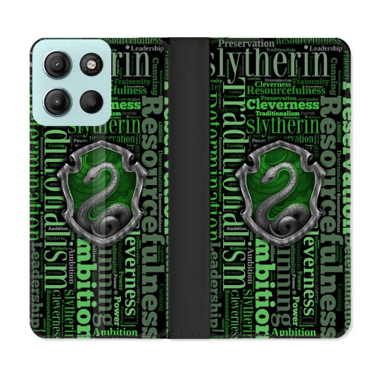 Housse cuir portefeuille Pour Motorola G15 Harry Potter Serpentar