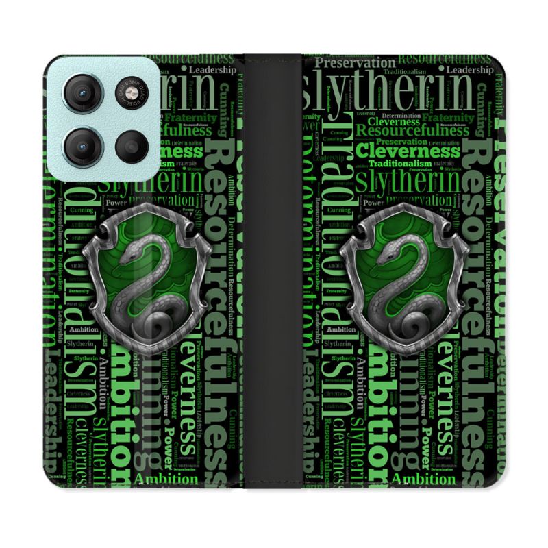 Housse cuir portefeuille Pour Motorola G15 Harry Potter Serpentar