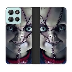 Housse cuir portefeuille Pour Motorola G15 Horreur Chucky Cicatrice