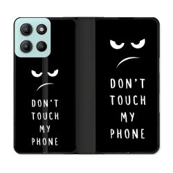 Housse cuir portefeuille Pour Motorola G15 Humour Don't Touch