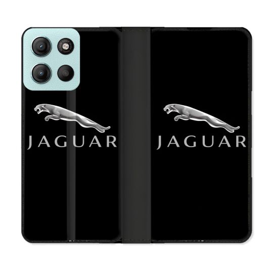Housse cuir portefeuille Pour Motorola G15 Jaguar
