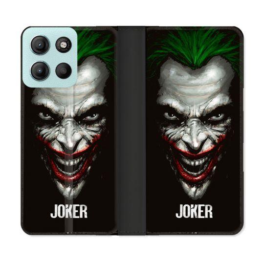 Housse cuir portefeuille Pour Motorola G15 Joker Noir