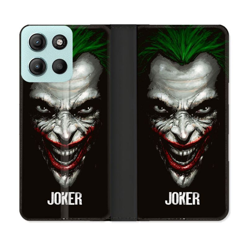 Housse cuir portefeuille Pour Motorola G15 Joker Noir
