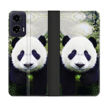 Housse cuir portefeuille Pour Motorola G35 5G Animal Panda Color
