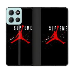 Housse cuir portefeuille Pour Motorola G15 Jordan Supreme Noir
