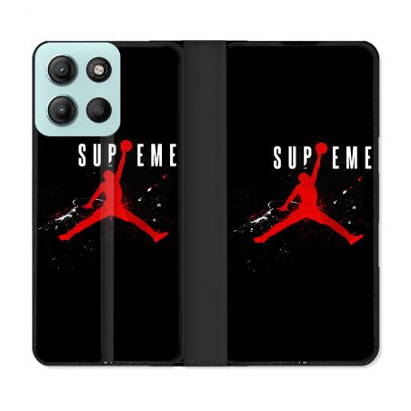 Housse cuir portefeuille Pour Motorola G15 Jordan Supreme Noir