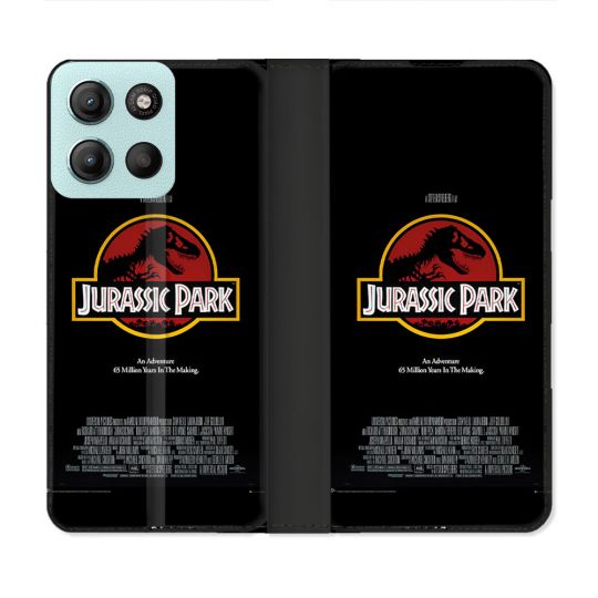 Housse cuir portefeuille Pour Motorola G15 Jurassic Park Affiche