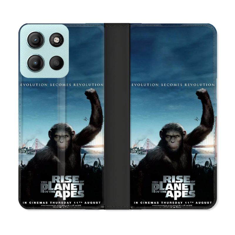 Housse cuir portefeuille Pour Motorola G15 La Planete Des Singes