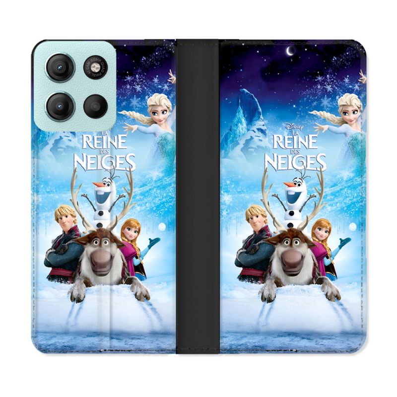 Housse cuir portefeuille Pour Motorola G15 La Reine Des Neiges