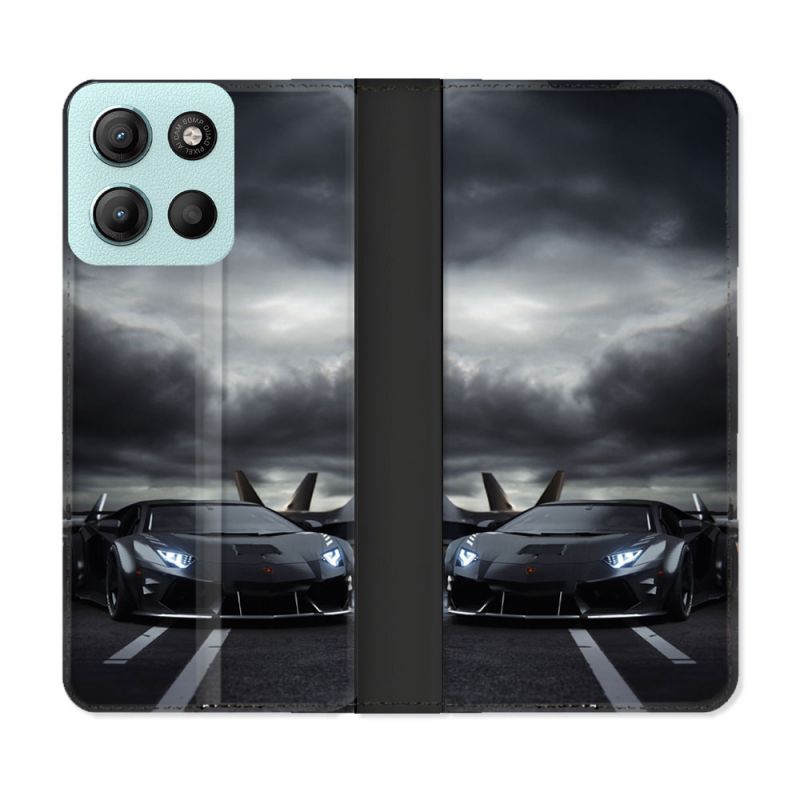 Housse cuir portefeuille Pour Motorola G15 Lamborghini Avion