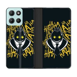 Housse cuir portefeuille Pour Motorola G15 Manga Assassination Classroom Kuro Noir