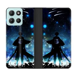 Housse cuir portefeuille Pour Motorola G15 Manga Attaque Titans Levi
