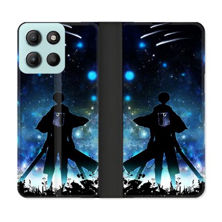 Housse cuir portefeuille Pour Motorola G15 Manga Attaque Titans Levi