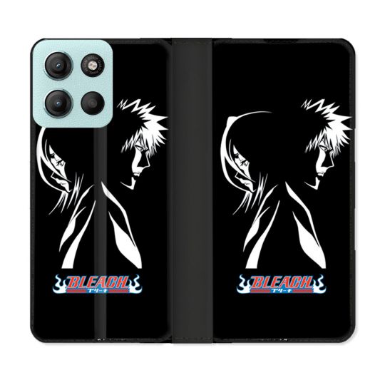 Housse cuir portefeuille Pour Motorola G15 Manga Bleach Duo