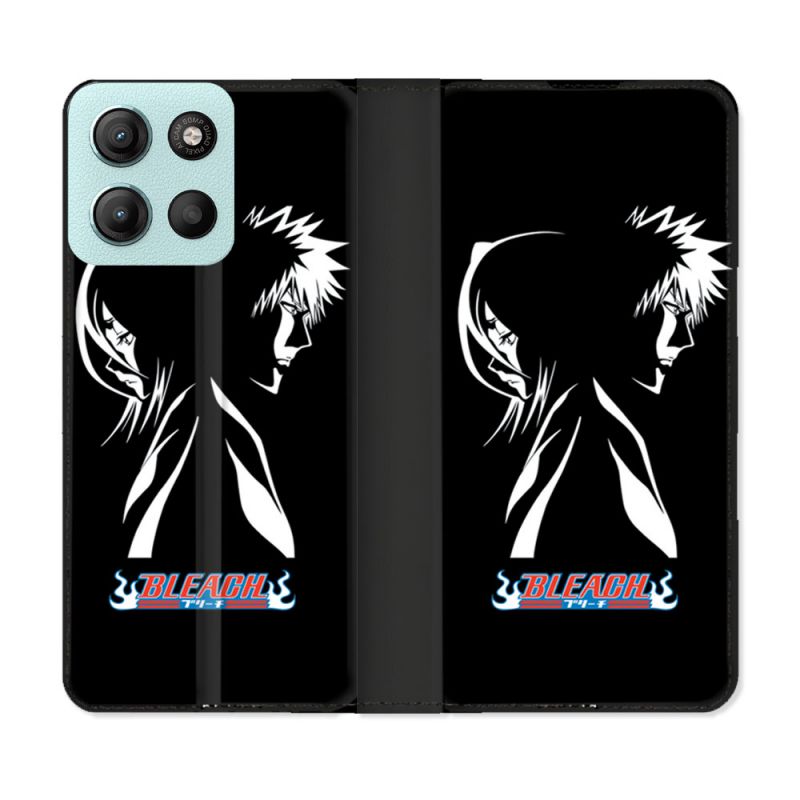 Housse cuir portefeuille Pour Motorola G15 Manga Bleach Duo