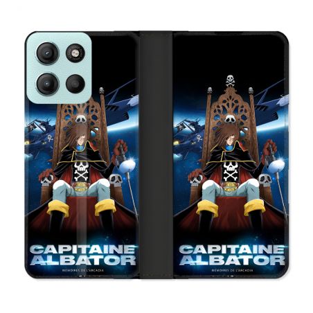 Housse cuir portefeuille Pour Motorola G15 Manga Capitaine Albator