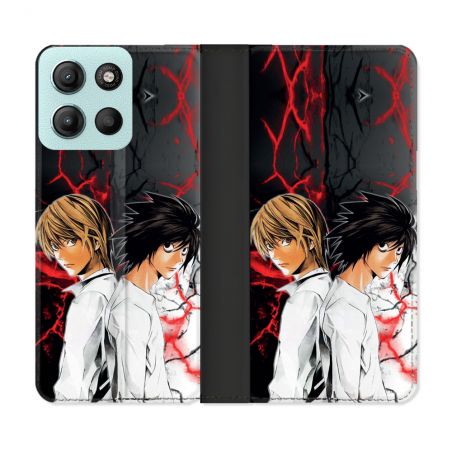 Housse cuir portefeuille Pour Motorola G15 Manga Death Note Duo