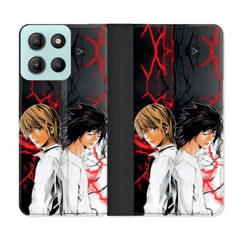 Housse cuir portefeuille Pour Motorola G15 Manga Death Note Duo