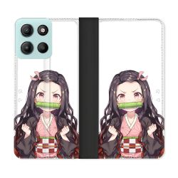 Housse cuir portefeuille Pour Motorola G15 Manga Demon Slayer Nezuko